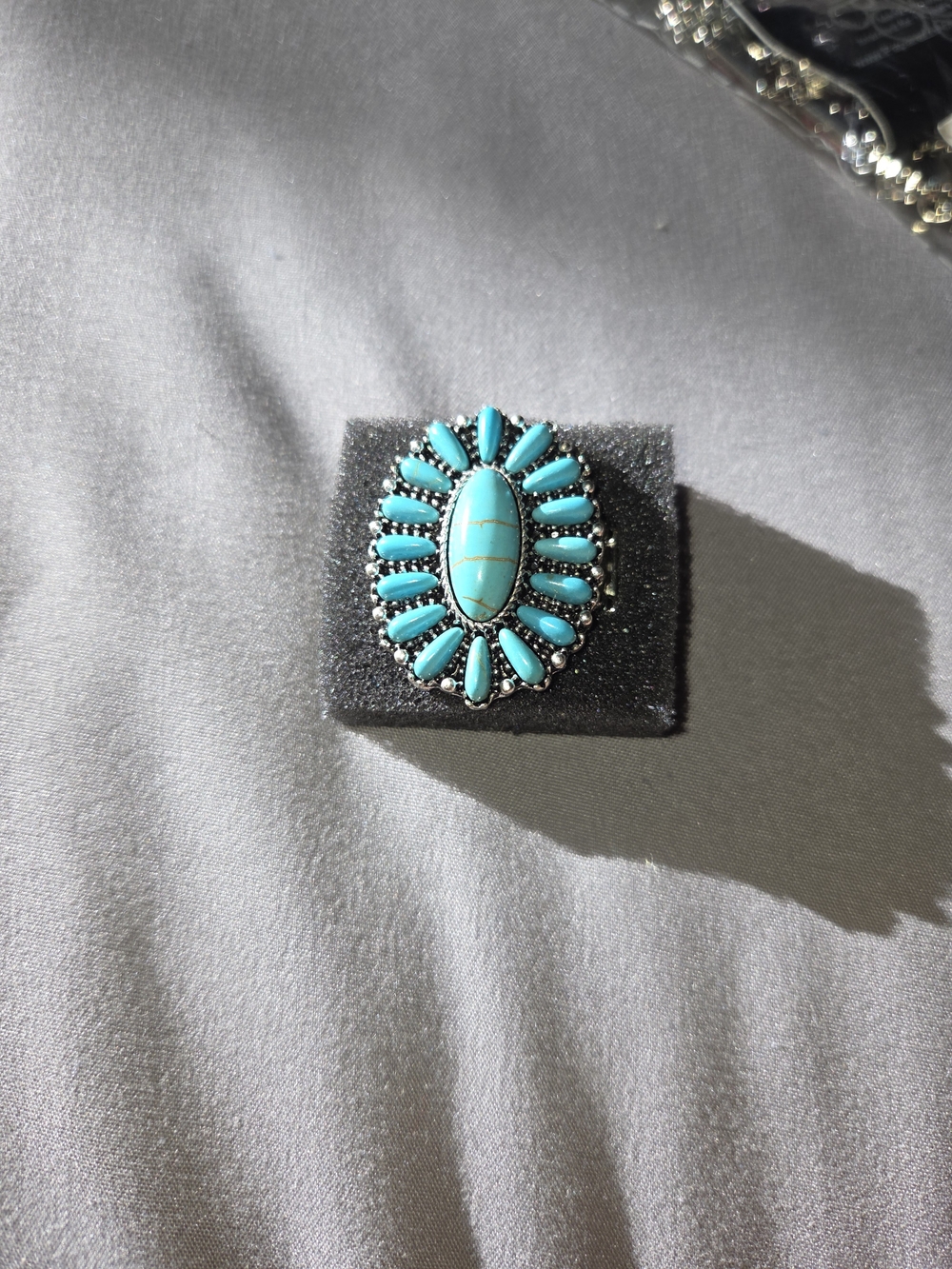 Turquoise Cluster Statement Ring - Women's Jewelry